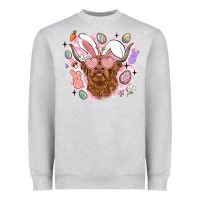 Heather Grey highland heifer easter Heavyweight Sweatshirt - LillyAllenDesigns