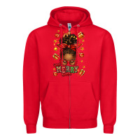 Red one merry nana christmas afro messy bun Zipper Hoodie - texasbilliewilder