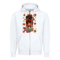 One Merry Nana Christmas Afro Messy Bun Zipper Hoodie | Teevron