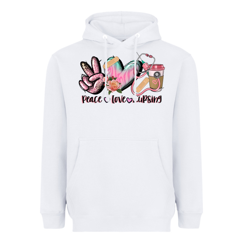 Peace Love Nursing Heavyweight Hoodie by CowGirlArtShop | Teevron