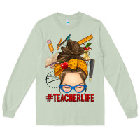 Matcha messy bun teacher life Long Sleeve Tee - RanaPortraitStore