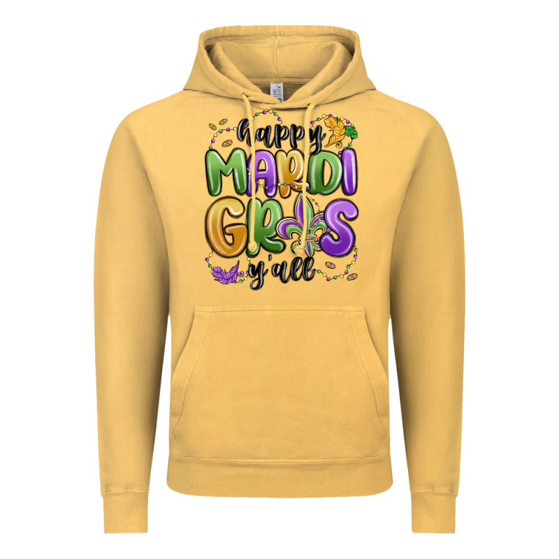 Happy Mardi Gras Y'all Vintage Hoodie by MaliasSmallBusiness | Teevron