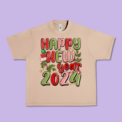 Happy New Year 2024 Urban Heavy Tee Designed By Maliassmallbusiness