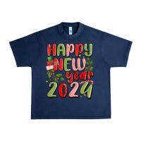 Navy happy new year 2024 Urban Heavy Tee - MaliasSmallBusiness