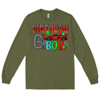 Army Green birthday boy 6 Long Sleeve Tee - BundleAndBundleShop
