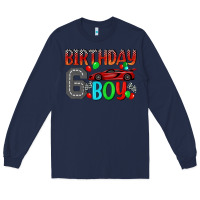 Navy birthday boy 6 Long Sleeve Tee - BundleAndBundleShop