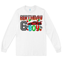 White birthday boy 6 Long Sleeve Tee - BundleAndBundleShop