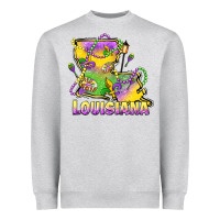 Louisiana Mardi Gras State Map Heavyweight Sweatshirt | Teevron