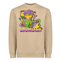 Mushroom louisiana mardi gras state map Heavyweight Sweatshirt - LillyAllenDesigns