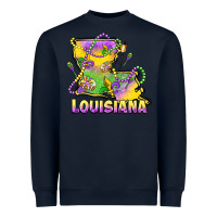 Navy louisiana mardi gras state map Heavyweight Sweatshirt - LillyAllenDesigns