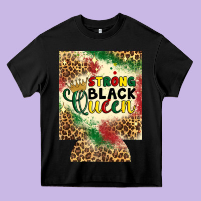 Strong Black Queen 12 Oz Can Cooler (regular) Heavy Core Tee Designed By Artiststas