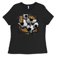 Black leopard soccer texas map Ladies Tee - Jasminsmagicworld