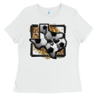 White leopard soccer texas map Ladies Tee - Jasminsmagicworld