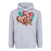 Heather Grey nurse hearts Heavyweight Hoodie - CowGirlArtShop