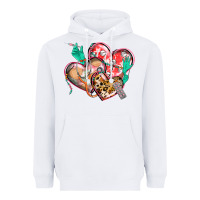 White nurse hearts Heavyweight Hoodie - CowGirlArtShop