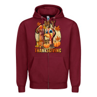Burgundy My 1st Thanksgiving Zipper Hoodie - NancyCooperArtShop