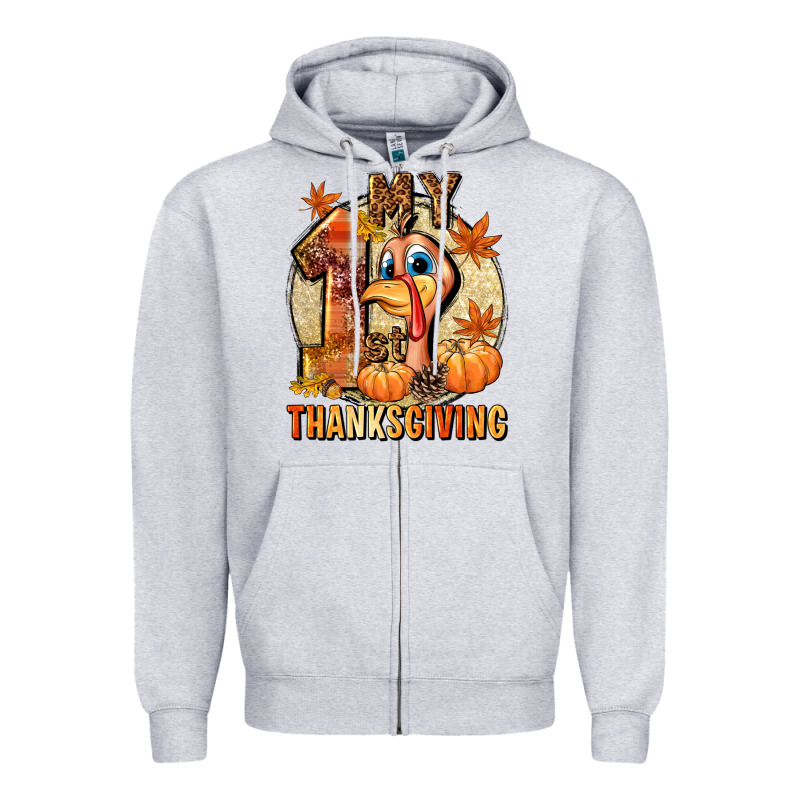 My 1st Thanksgiving Zipper Hoodie by NancyCooperArtShop | Teevron