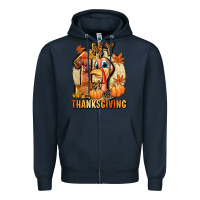 Navy My 1st Thanksgiving Zipper Hoodie - NancyCooperArtShop