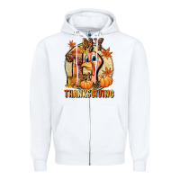 White My 1st Thanksgiving Zipper Hoodie - NancyCooperArtShop
