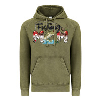 Vintage Olive fishing mom Vintage Hoodie - MaliasSmallBusiness