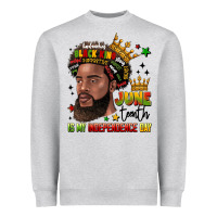 Heather Grey juneteenth is my independence day Heavyweight Sweatshirt - LillyAllenDesigns