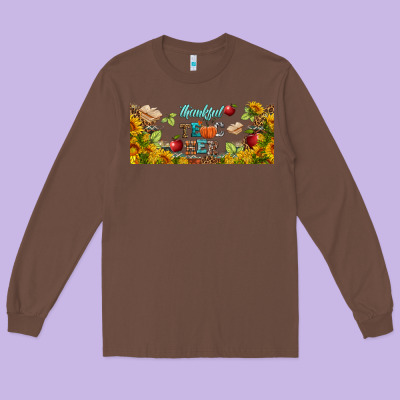 Thankful Teacher Fall Libbey Glass Long Sleeve Tee Designed By Bundleandbundleshop
