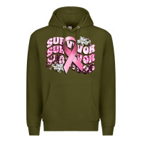 Army Green survivor breast cancer Premium Hoodie - CowGirlArtShop