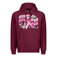Burgundy survivor breast cancer Premium Hoodie - CowGirlArtShop