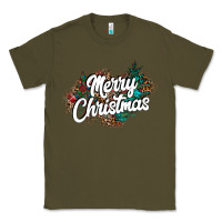 Army Green Merry Christmas Classic Tee - CowhideDigitalArt