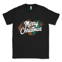 Black Merry Christmas Classic Tee - CowhideDigitalArt