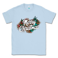 Dusty Blue Merry Christmas Classic Tee - CowhideDigitalArt
