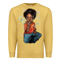 Antique Gold Afro black boy Premium Sweatshirt - HowdyJamesFarm
