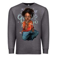 Charcoal Heather Afro black boy Premium Sweatshirt - HowdyJamesFarm