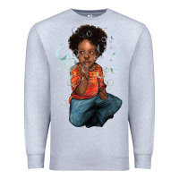 Heather Grey Afro black boy Premium Sweatshirt - HowdyJamesFarm