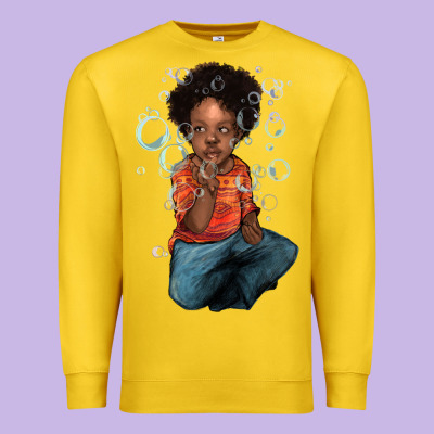 Afro Black Boy Premium Sweatshirt Designed By Howdyjamesfarm