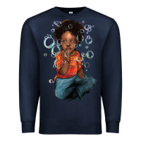 Navy Afro black boy Premium Sweatshirt - HowdyJamesFarm