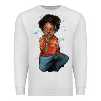 Oatmeal Heather Afro black boy Premium Sweatshirt - HowdyJamesFarm