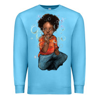Ocean Blue Afro black boy Premium Sweatshirt - HowdyJamesFarm