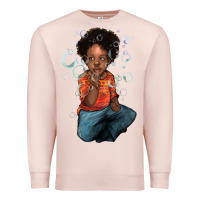 Pale Pink Afro black boy Premium Sweatshirt - HowdyJamesFarm
