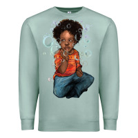 Seafoam Afro black boy Premium Sweatshirt - HowdyJamesFarm
