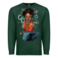 Sports Green Afro black boy Premium Sweatshirt - HowdyJamesFarm