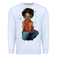 White Afro black boy Premium Sweatshirt - HowdyJamesFarm