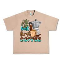 Burro coffee cups but first coffee Urban Heavy Tee - NancyCooperArtShop