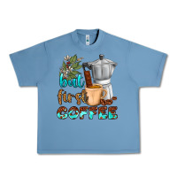 Pebble Blue coffee cups but first coffee Urban Heavy Tee - NancyCooperArtShop