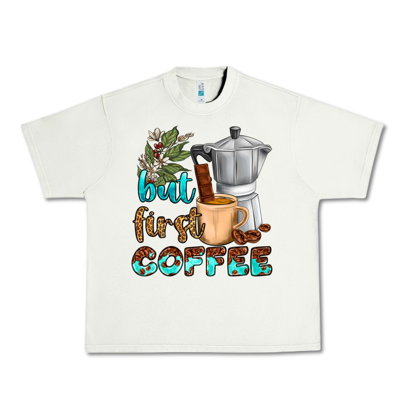 Coffee Cups But First Coffee Urban Heavy Tee by NancyCooperArtShop | Teevron