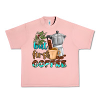Salmon coffee cups but first coffee Urban Heavy Tee - NancyCooperArtShop