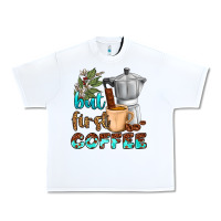 White coffee cups but first coffee Urban Heavy Tee - NancyCooperArtShop
