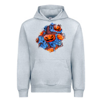 Heather Grey halloween pumpkin patch  5 Urban Hoodie - BundleAndBundleShop