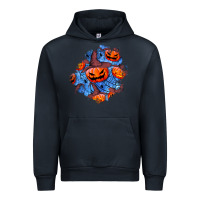 Navy halloween pumpkin patch  5 Urban Hoodie - BundleAndBundleShop