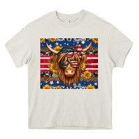 Cream 4th of july longhaired cow tumbler Heavy Core Tee - Jasminsmagicworld